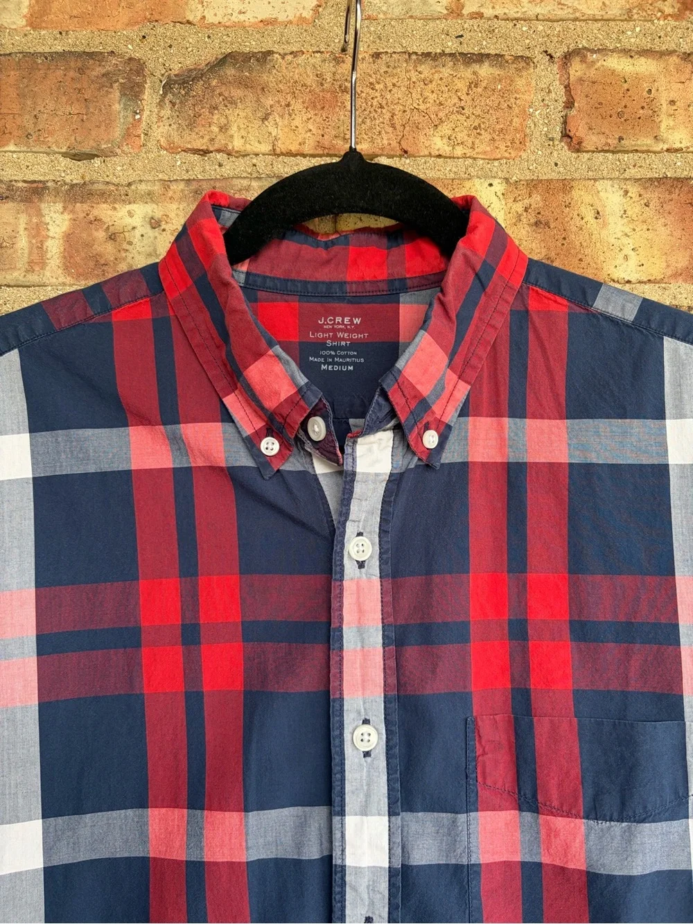 J. Crew Lightweight Short Sleeve Plaid Shirt